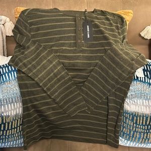 NWT! Jared Lang Olive Green Striped Top!
